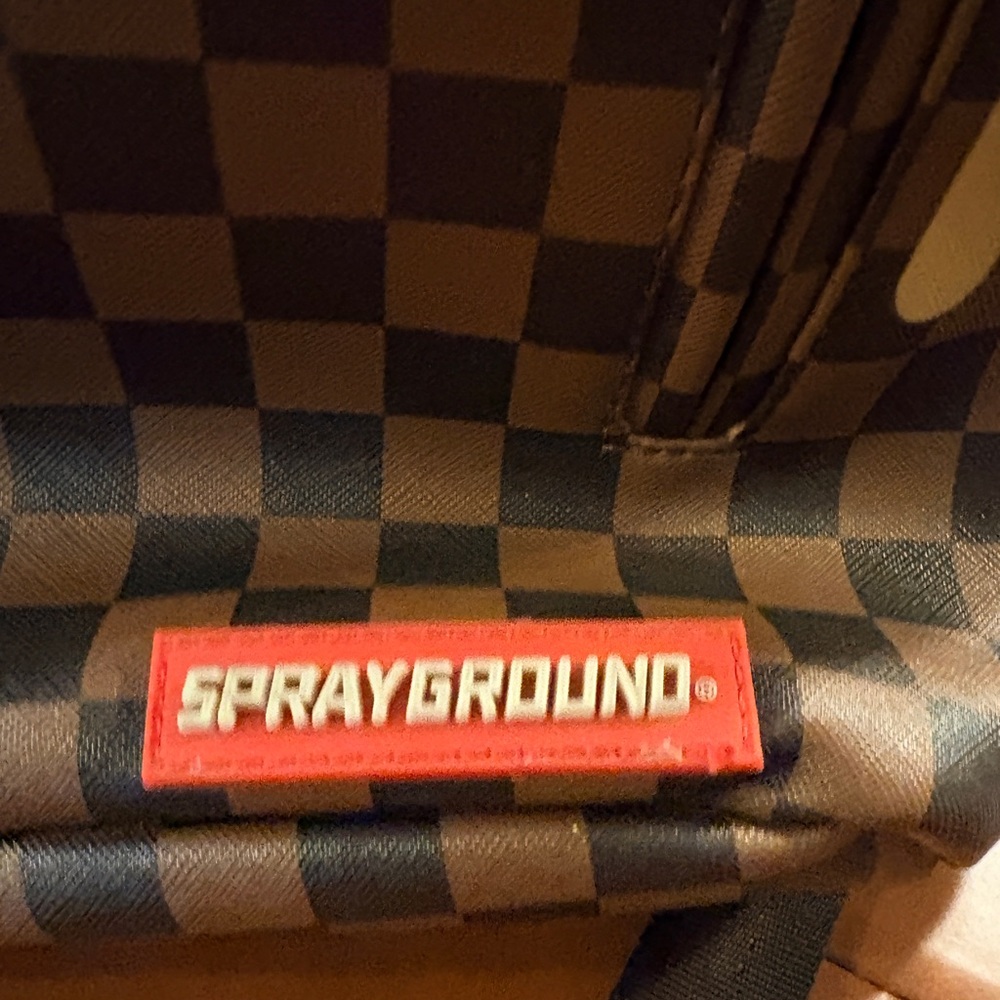 Sprayground Gold Checkered Backpack - Picture 7 of 8